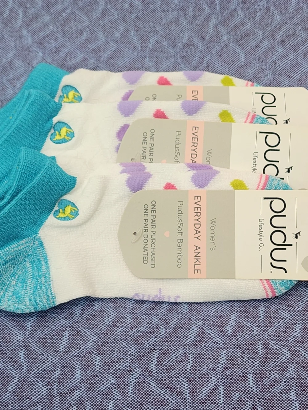 3 Pair Women's Ankle Socks - Size S/M